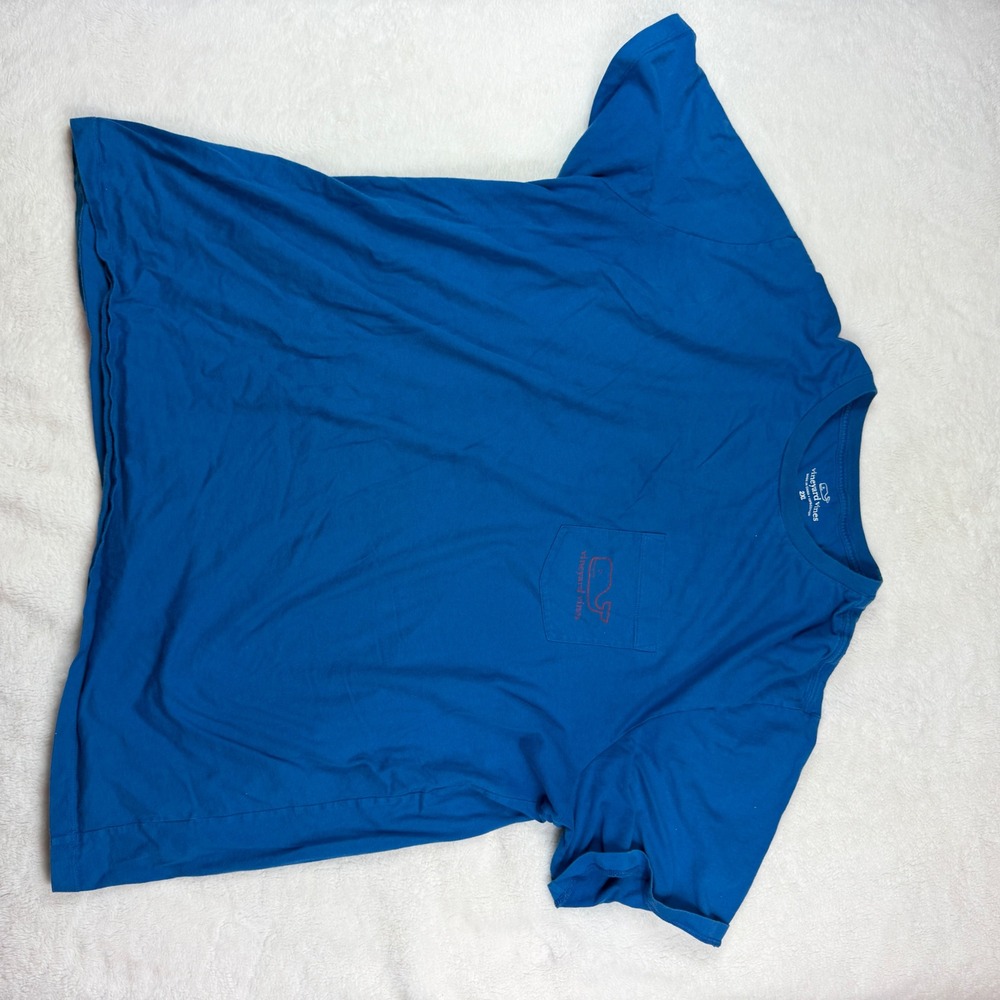 Vineyard Vines Mens 2XL Blue Whale Logo Pocket T-Shirt Short Sleeve Cotton Tee